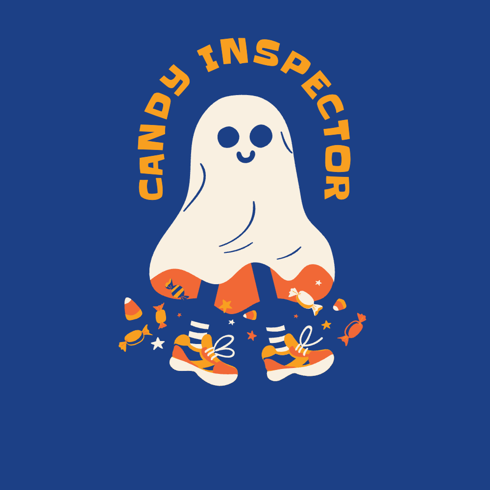 Cartoon candy ghost editable t-shirt template | Create Designs