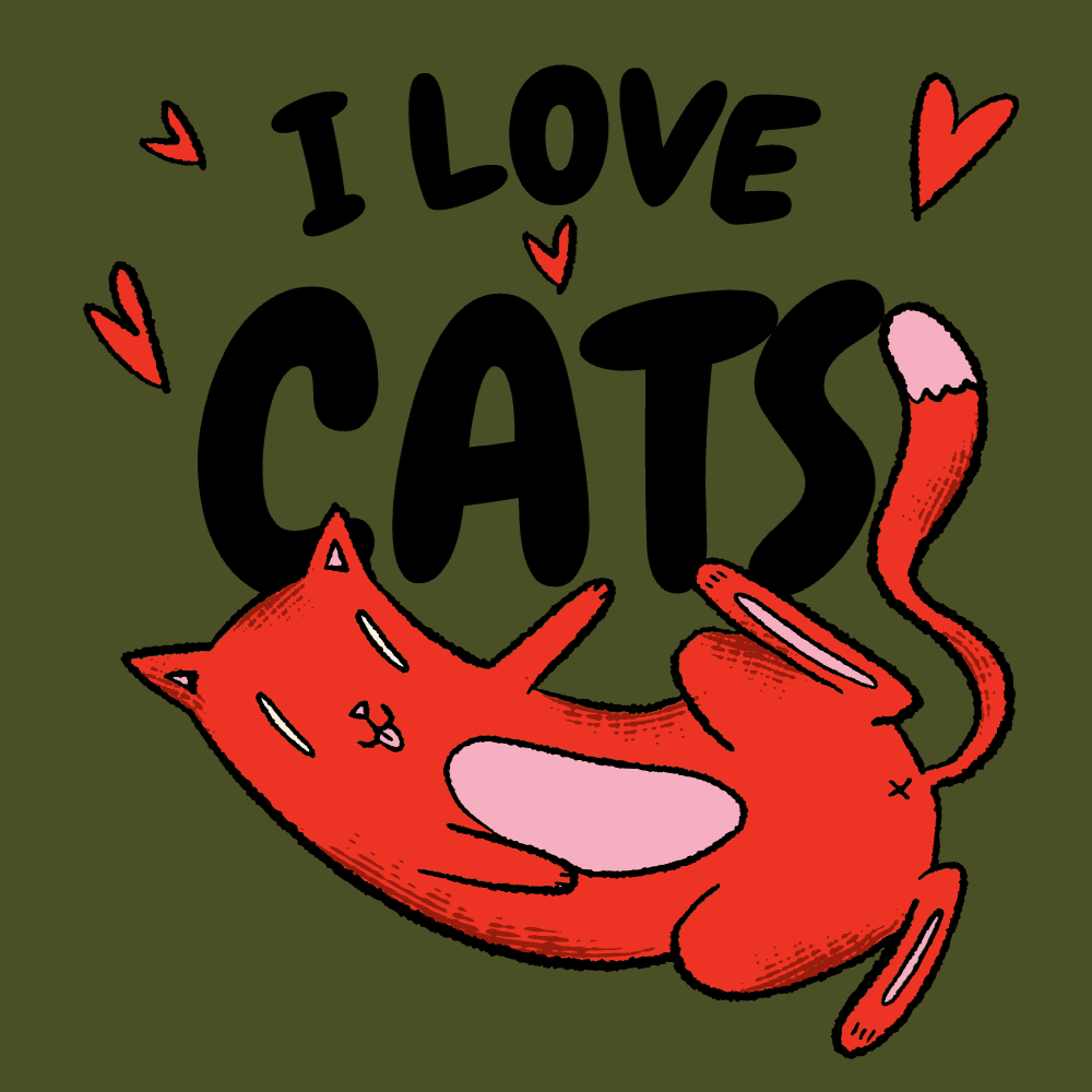 Cartoon cat editable t-shirt template | Create Merch Online
