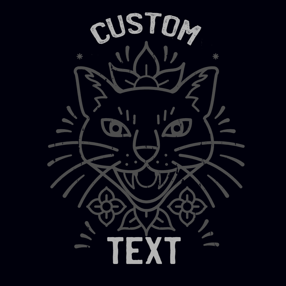 Cartoon cat stroke editable t-shirt template | T-Shirt Maker