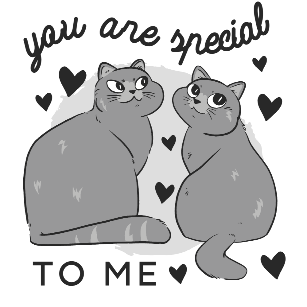 Cartoon cats in love editable t-shirt template | Create Merch