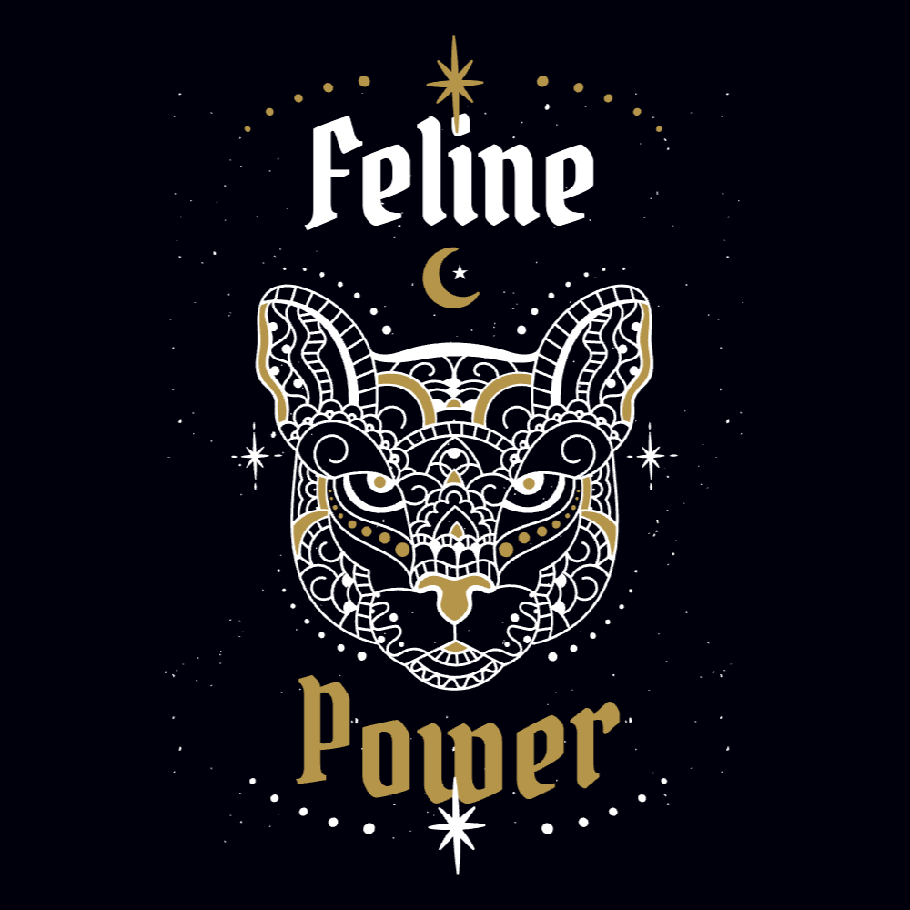 Cat mandala editable t-shirt template | Create Merch Online