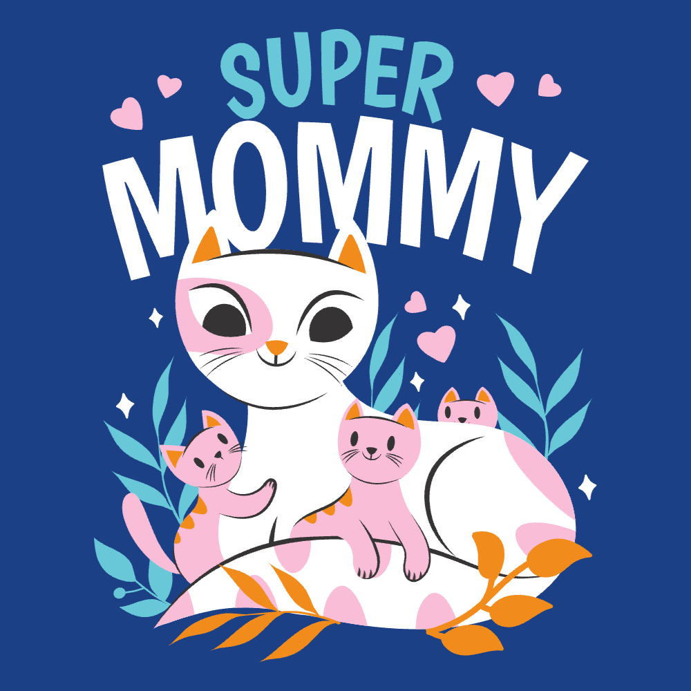 Cat mom and kittens t-shirt template editable | Create Designs