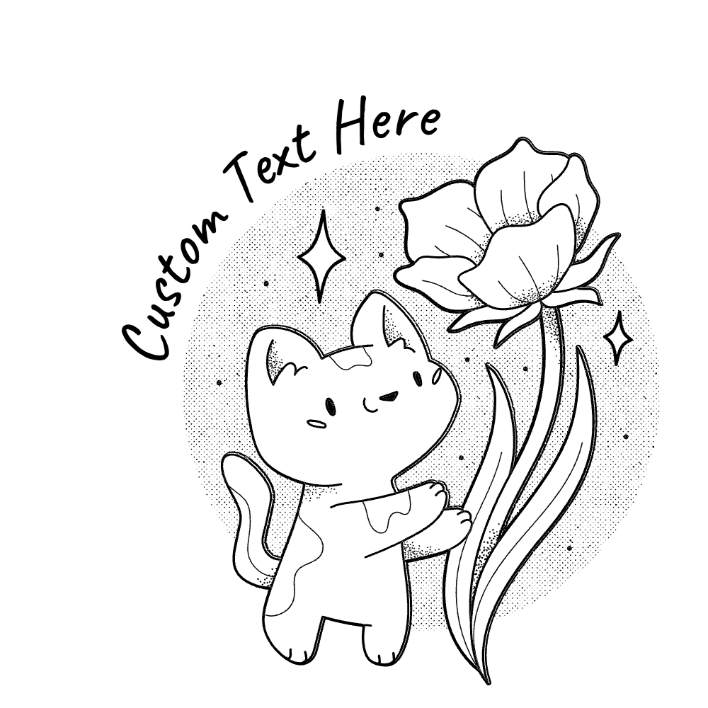 Cat with flower editable t-shirt template | T-Shirt Maker