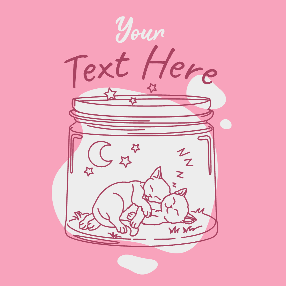 Cats sleeping in jar editable t-shirt template | Create Online
