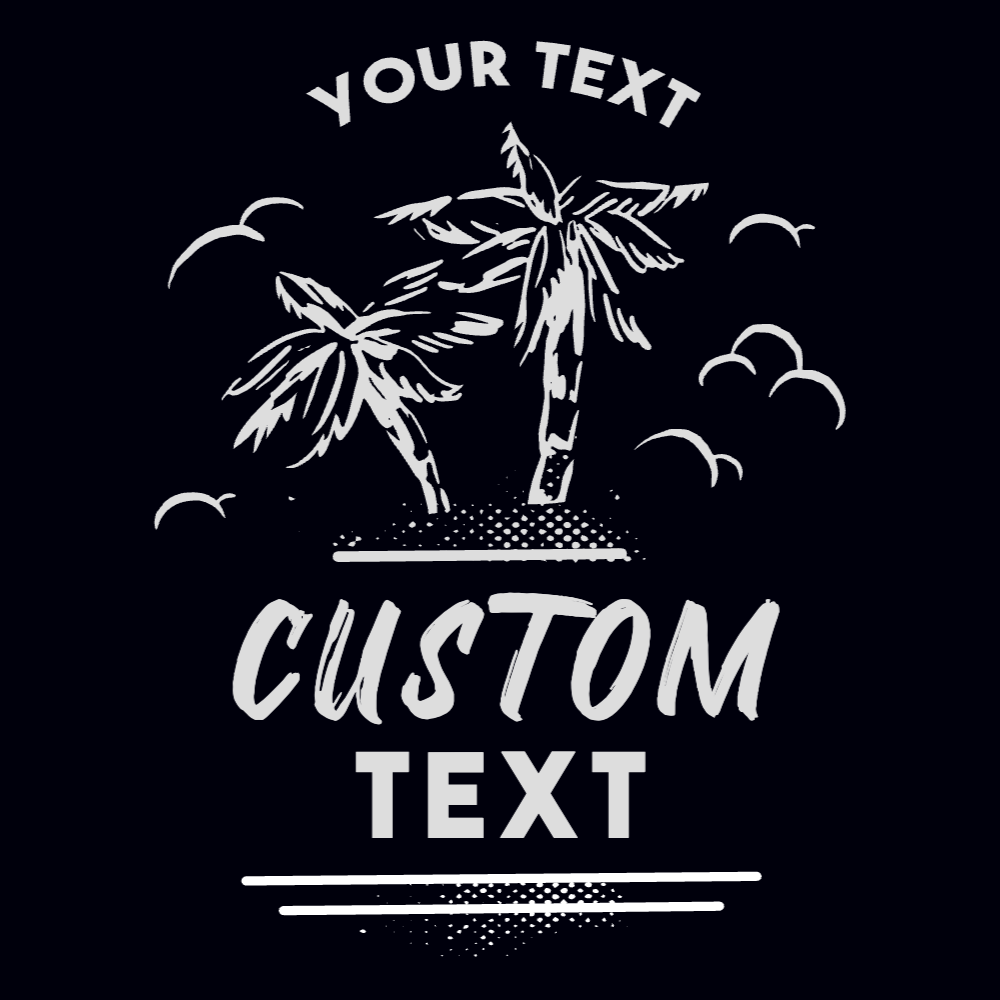 Chalkboard palm trees editable t-shirt template | Create Merch Online