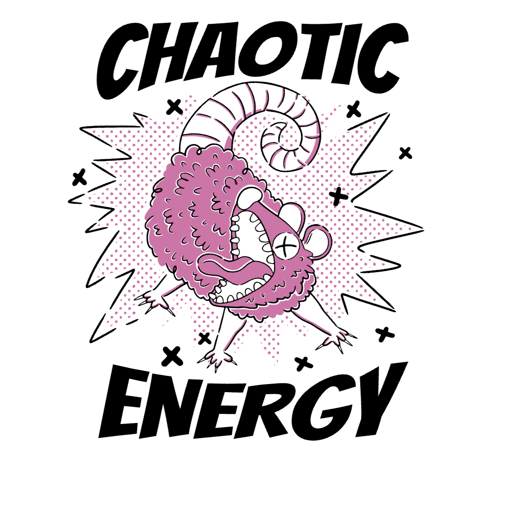 Chaotic possum editable t-shirt template