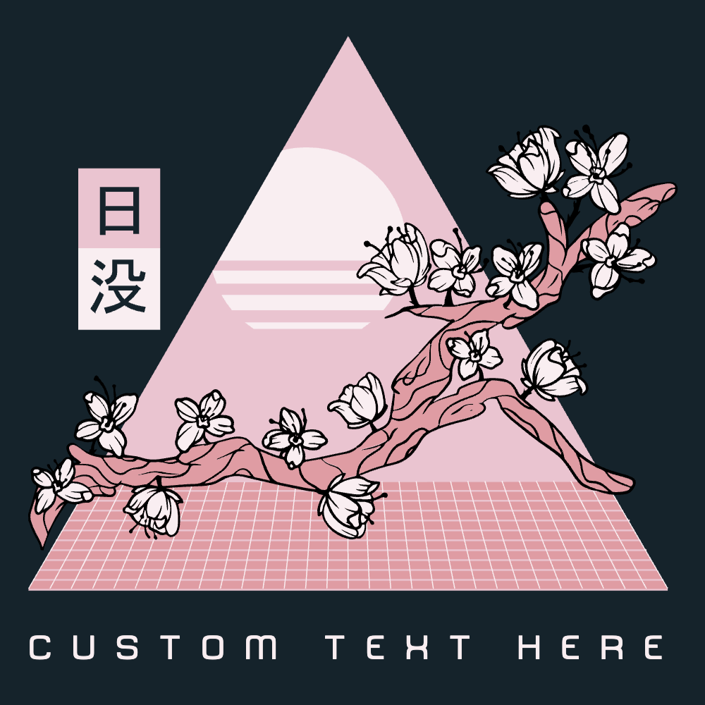 Cherry blossom vaporwave editable t-shirt template | Create Merch