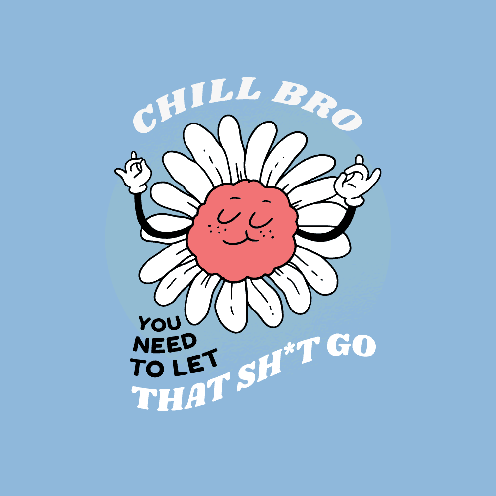 Chill flower cartoon editable t-shirt template | T-Shirt Maker