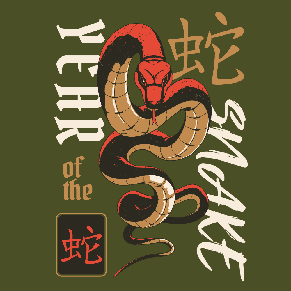 Chinese year snake editable t-shirt template | Create Designs