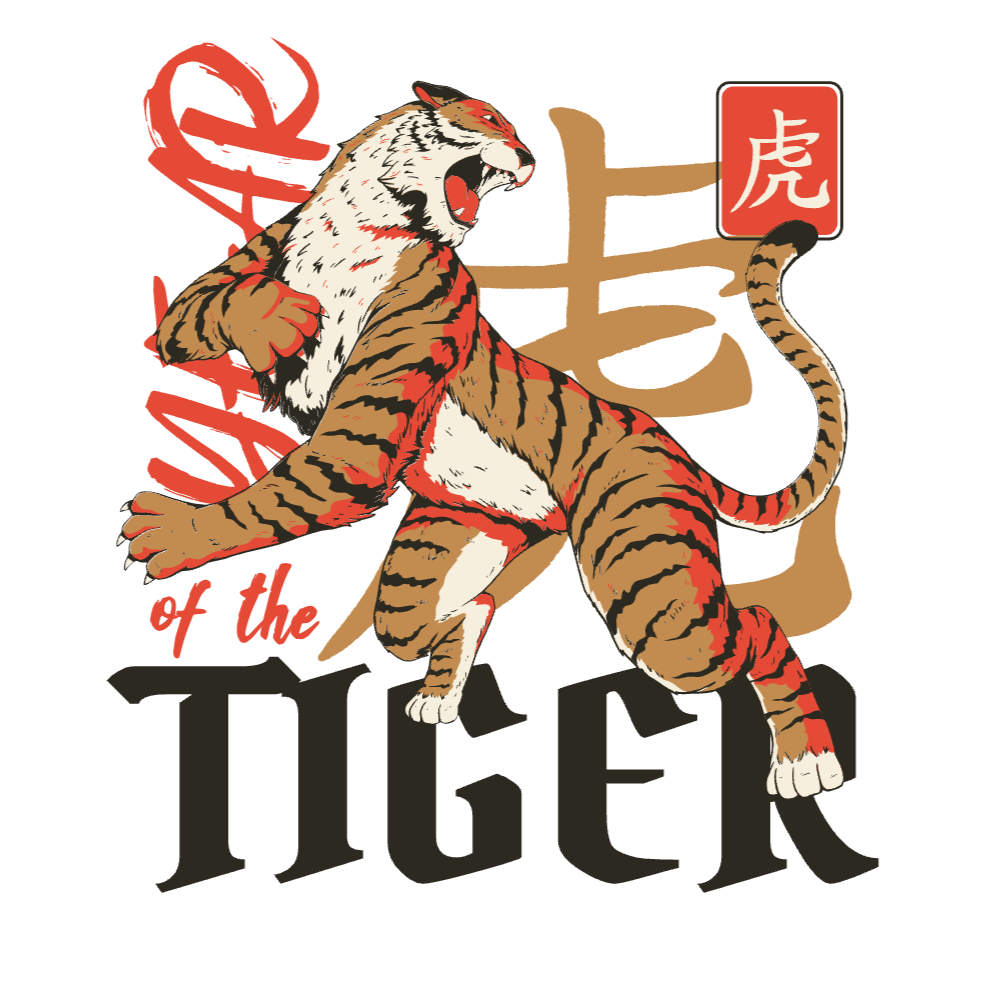 Chinese year tiger editable t-shirt template | T-Shirt Maker