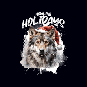 Christmas Wolf editable t-shirt template