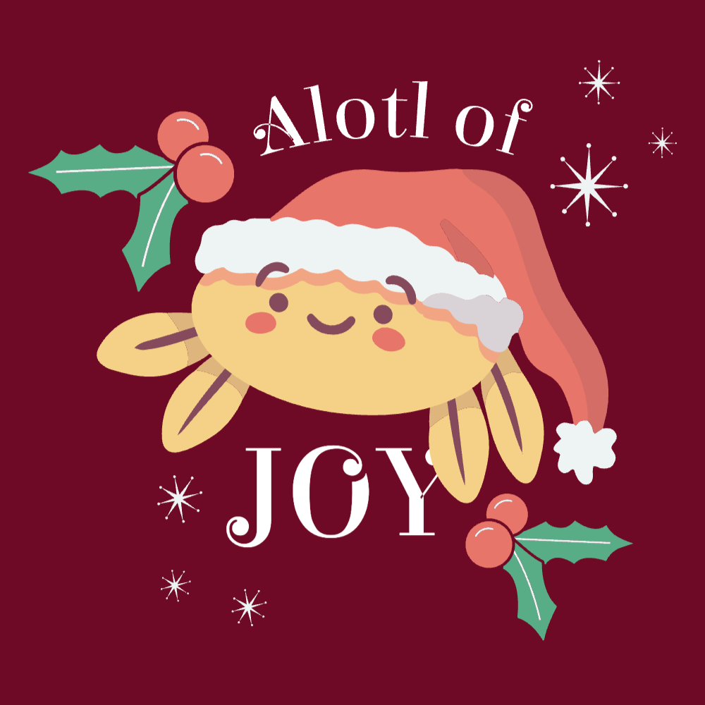 Christmas axolotl cute editable t-shirt template | Create Designs