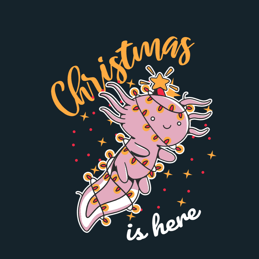 Christmas axolotl editable t-shirt template | Create Online