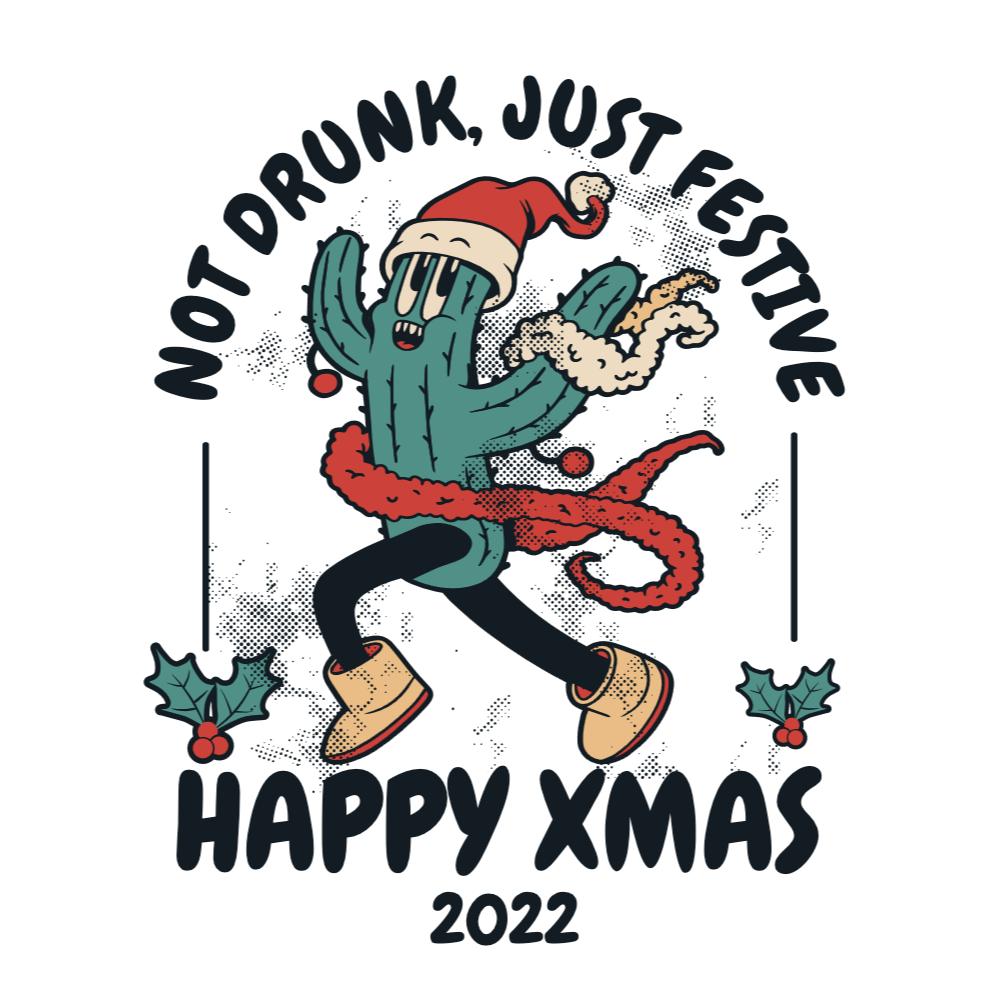 Christmas cactus editable t-shirt template