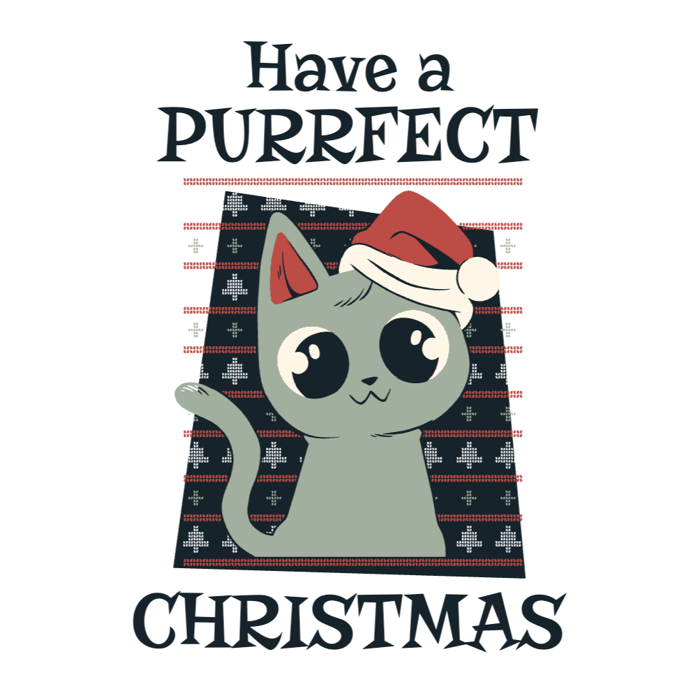 Christmas cat editable t-shirt template | T-Shirt Maker
