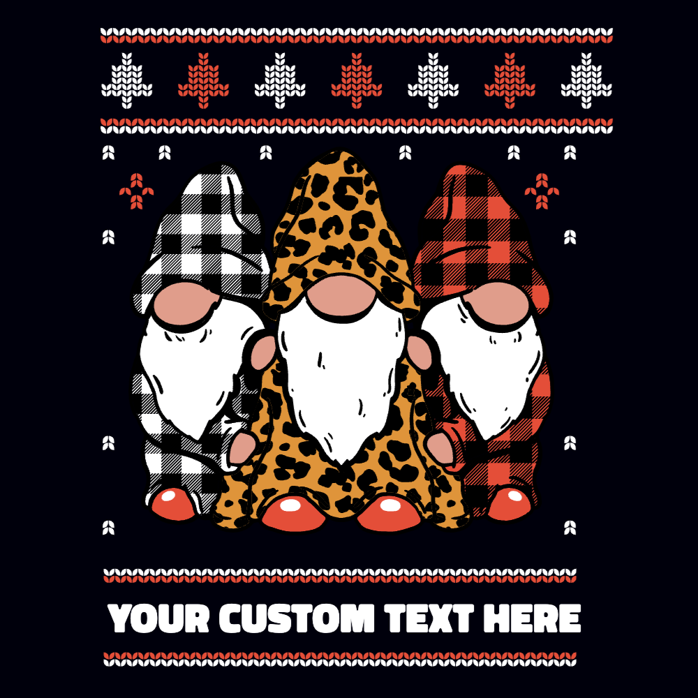Christmas gnomes editable t-shirt template