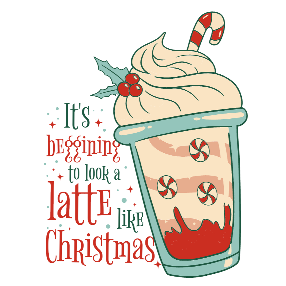 Christmas latte editable t-shirt template