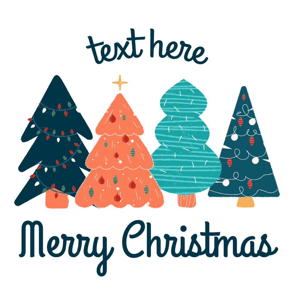 Christmas trees editable t-shirt template | Create Online
