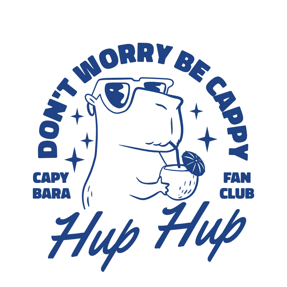 Coconut capybara editable t-shirt design template