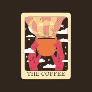 Coffee tarot card editable t-shirt design template