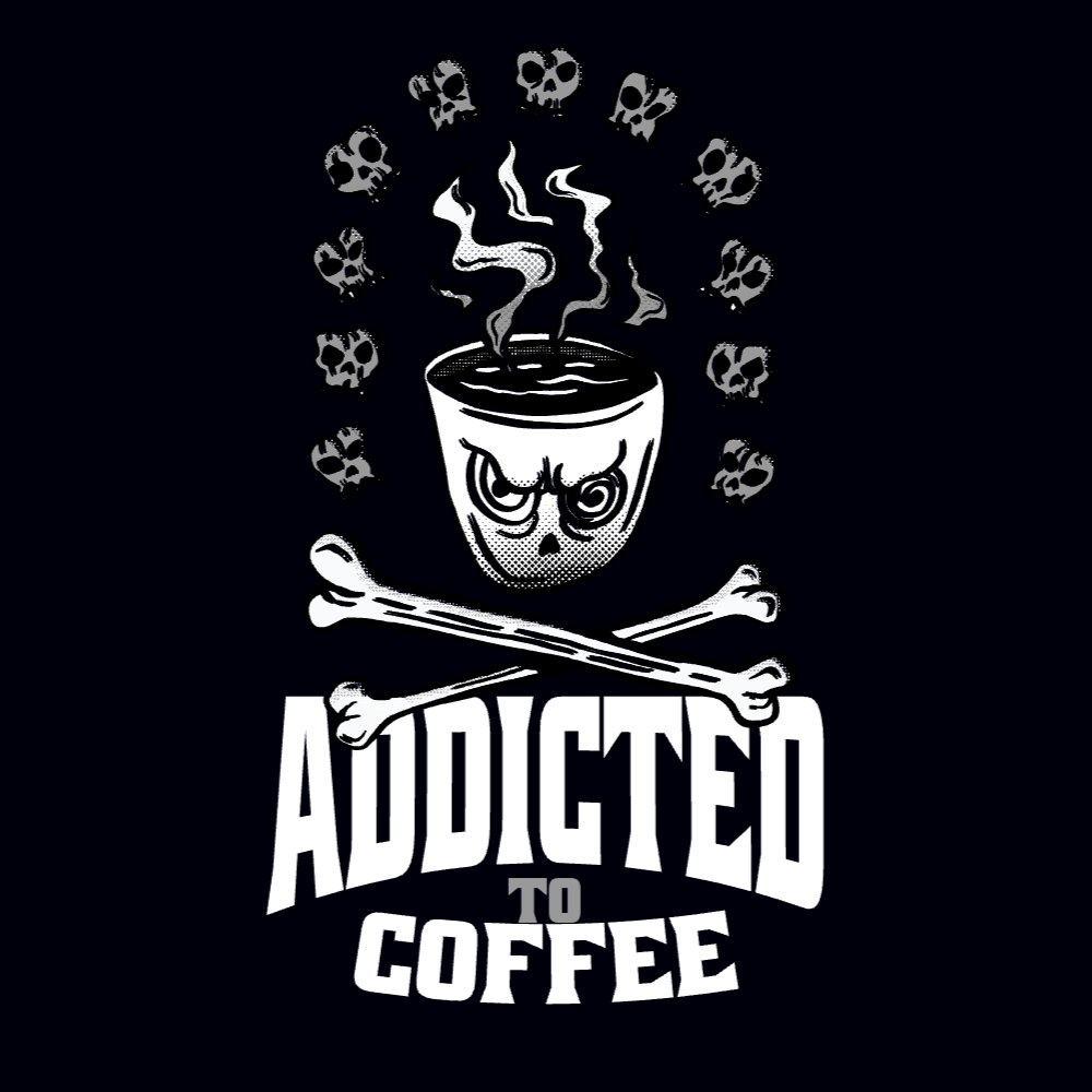 Coffee addicted editable t-shirt template | Create Designs