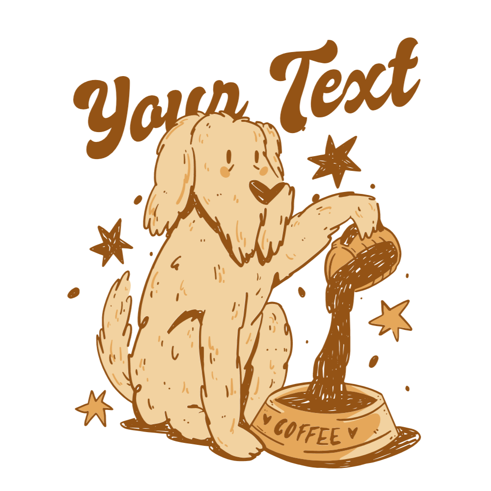 Coffee dog editable t-shirt template