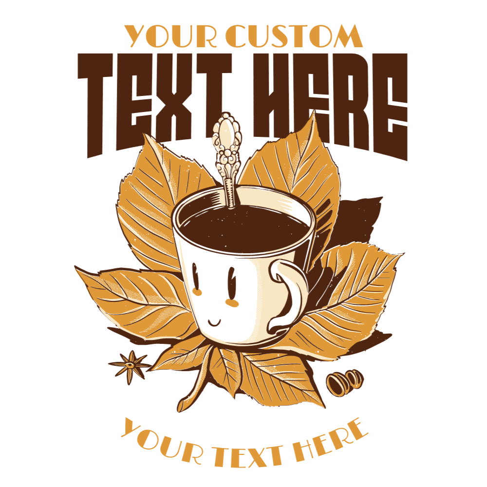 Coffee leaves editable t-shirt template