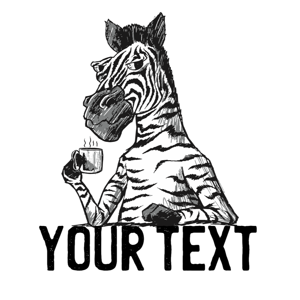 Coffee zebra editable t-shirt template | Create Merch
