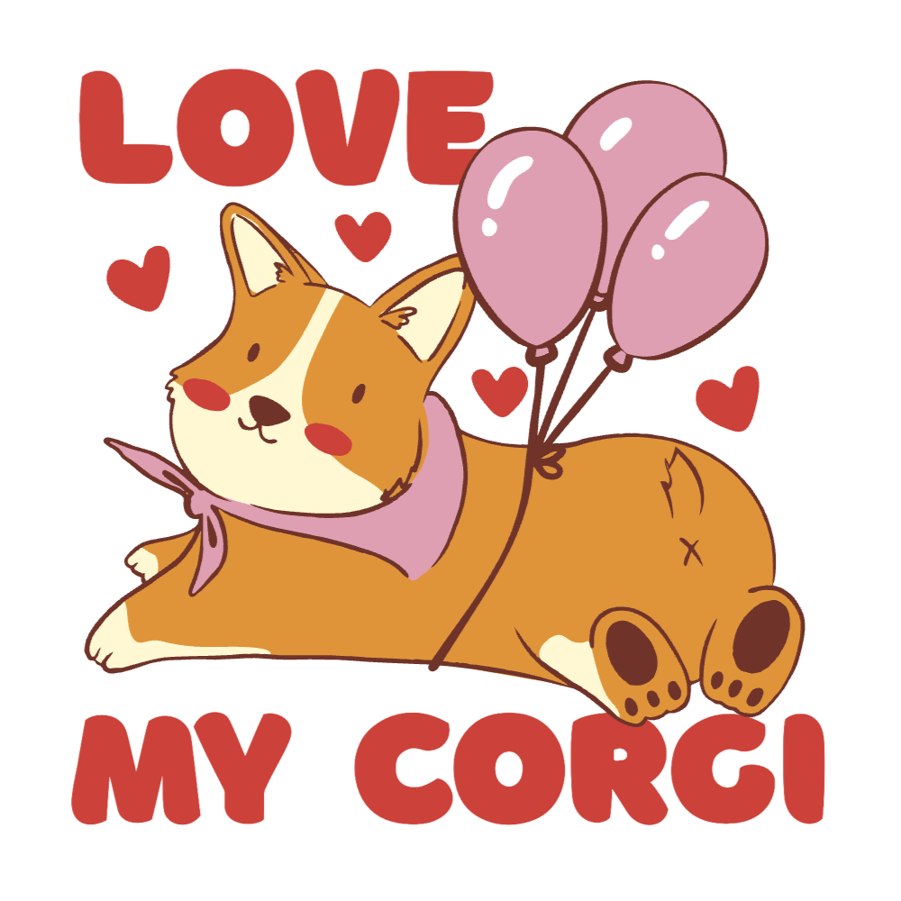 Corgi dog balloons editable t-shirt template | Create Online