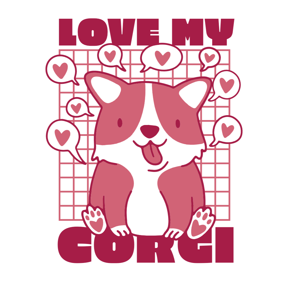 Corgi dog love editable t-shirt template | T-Shirt Maker