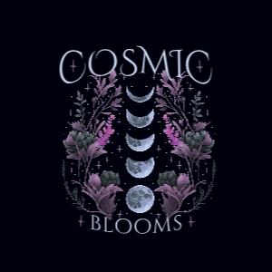Cosmic blooms moon editable t-shirt template