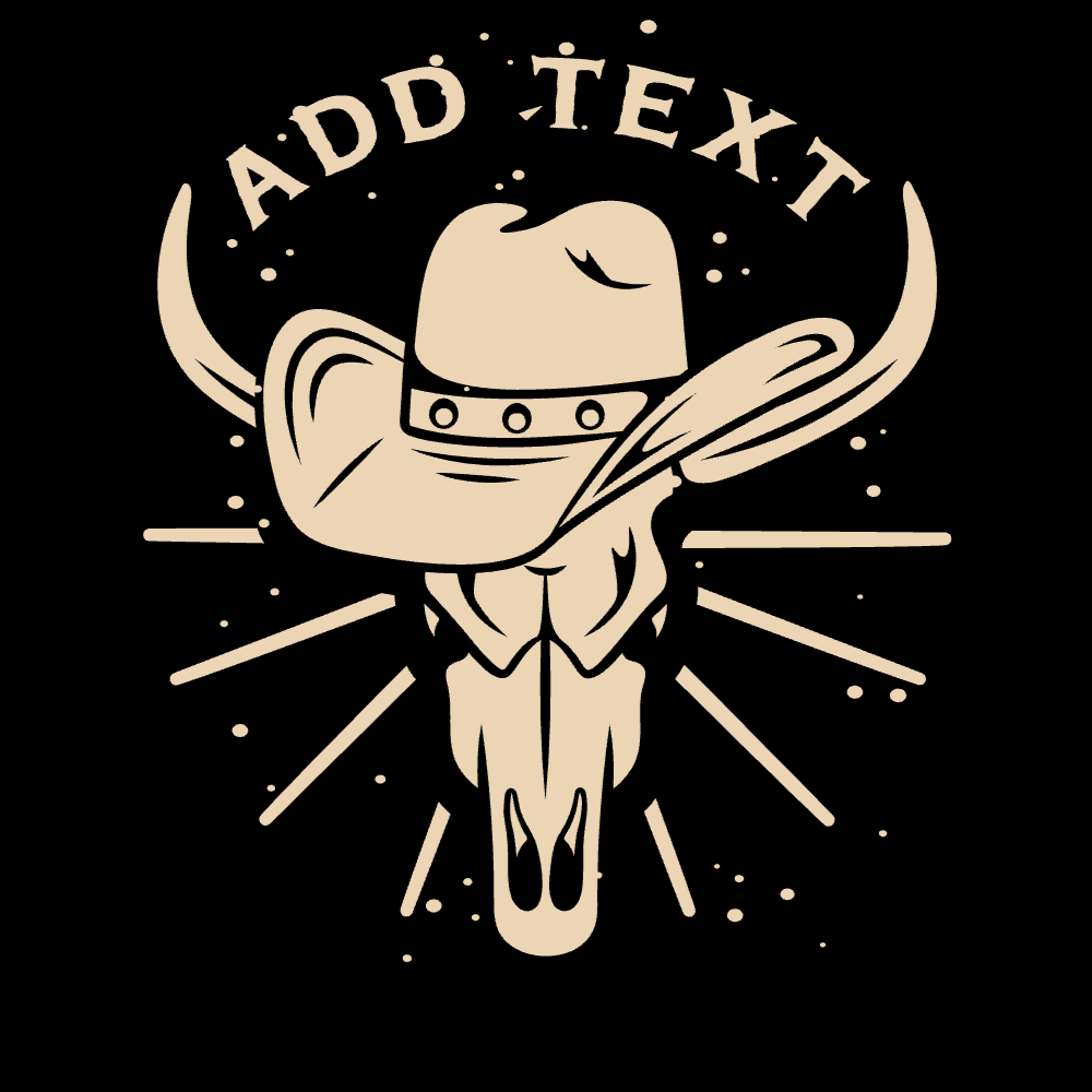 Cowboy bull skull editable t-shirt template | Create Designs