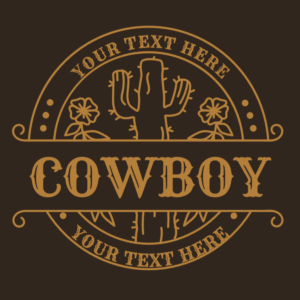 Cowboy cactus badge editable t-shirt template | Create Merch Online