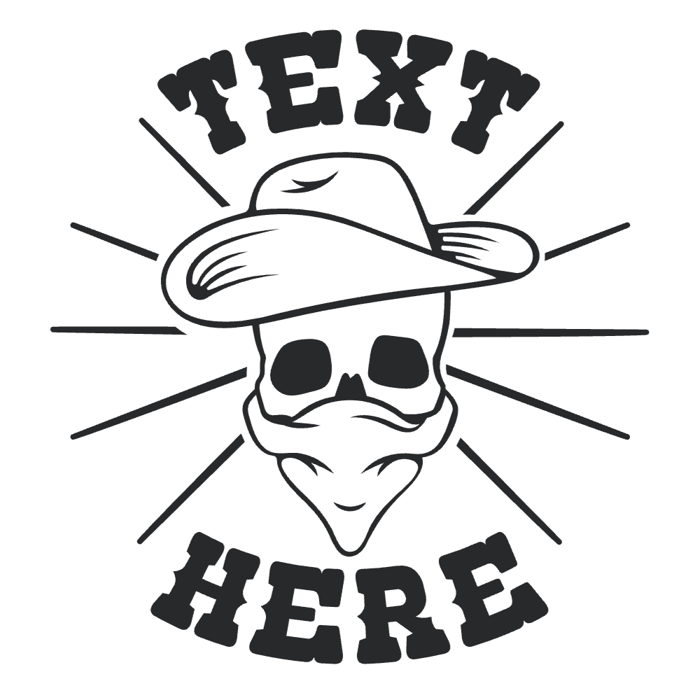 Cowboy skull editable t-shirt template | Create Merch Online