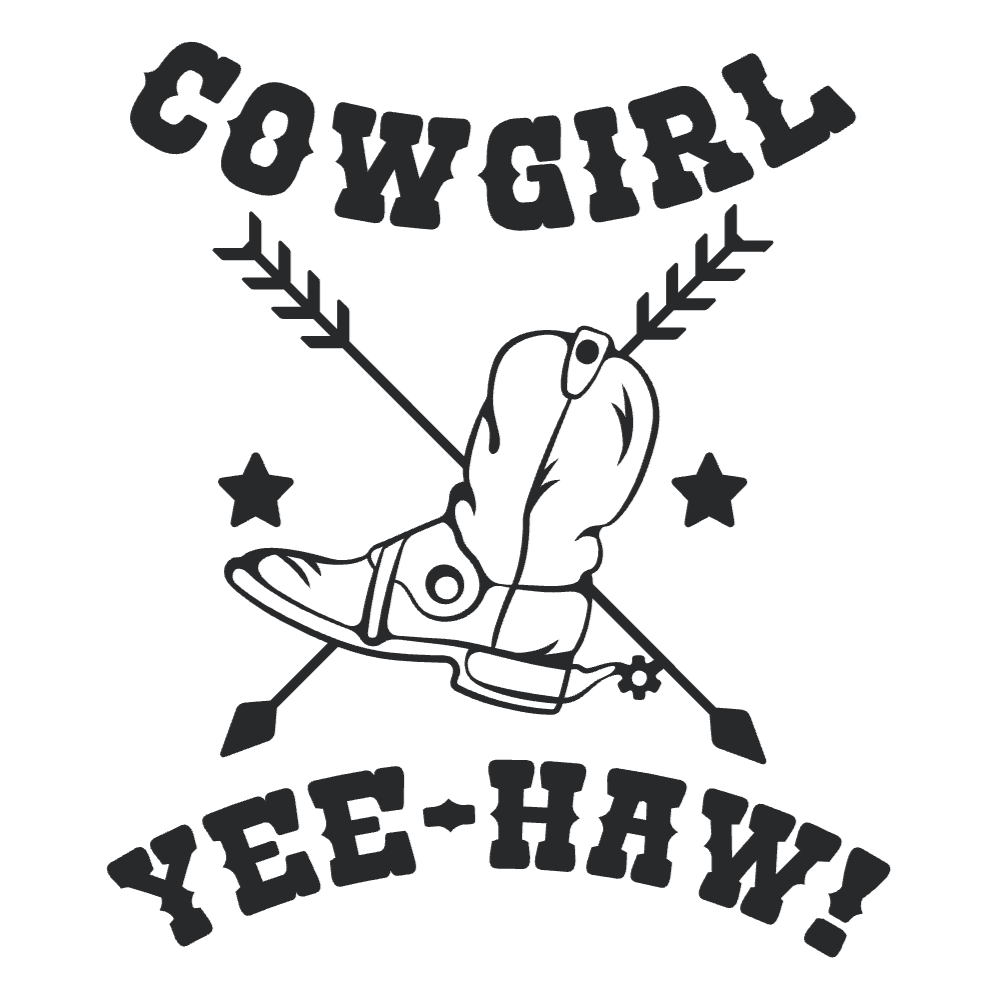 Cowgirl cowboy boot editable t-shirt template | Create Merch Online