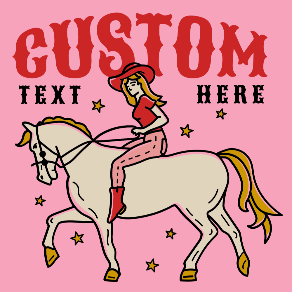 Cowgirl cowboy horse editable t-shirt template | Create Online