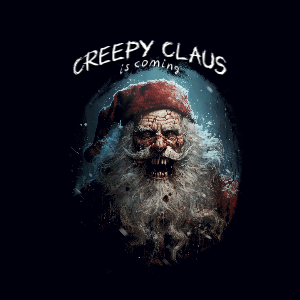 Creepy Santa editable t-shirt template