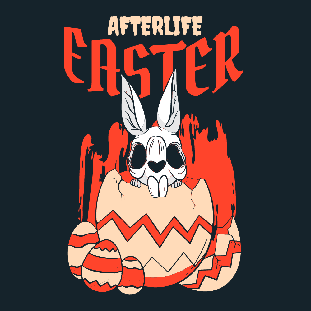 Creepy rabbit easter t-shirt template editable | Create Merch