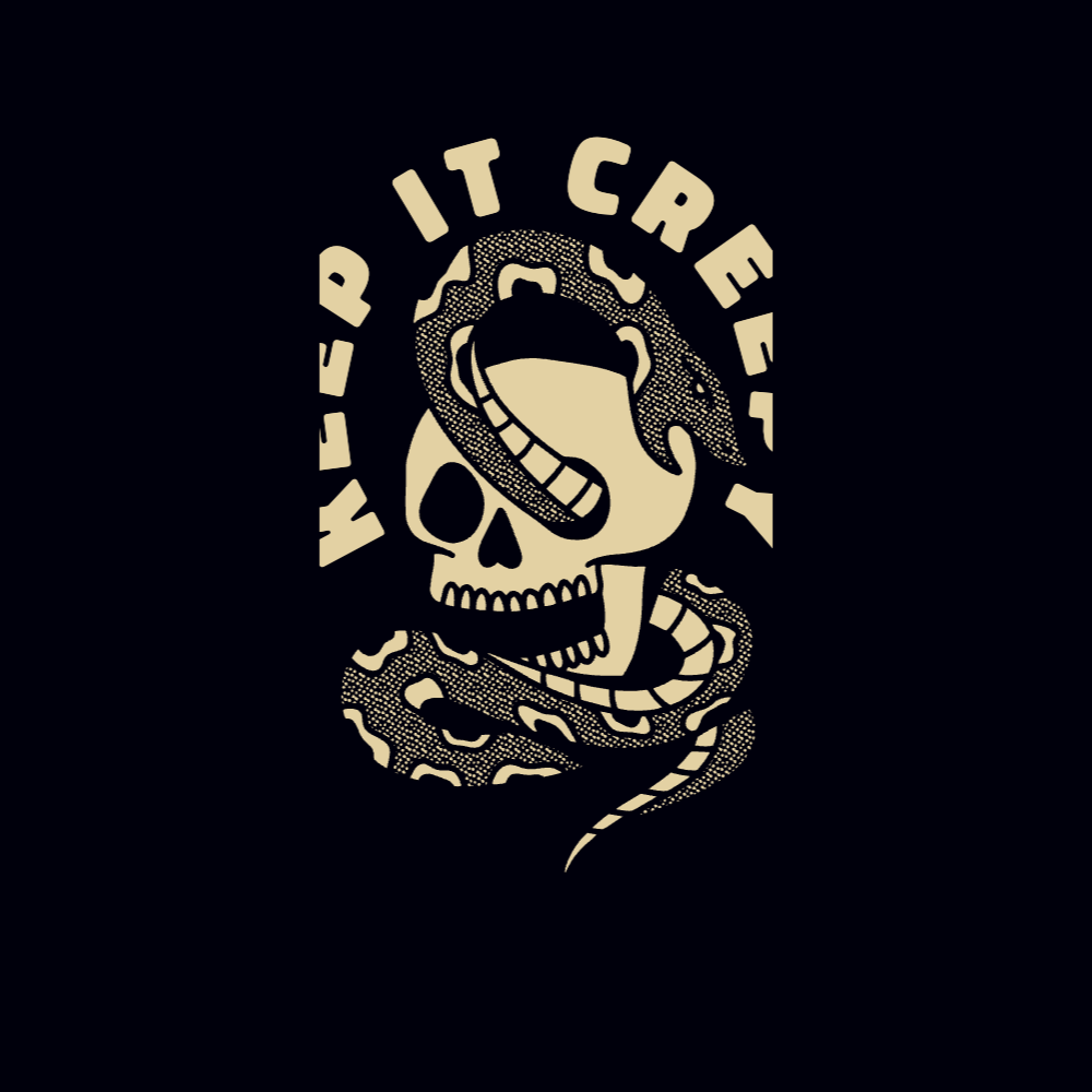 Creepy snake skull editable t-shirt template | T-Shirt Maker
