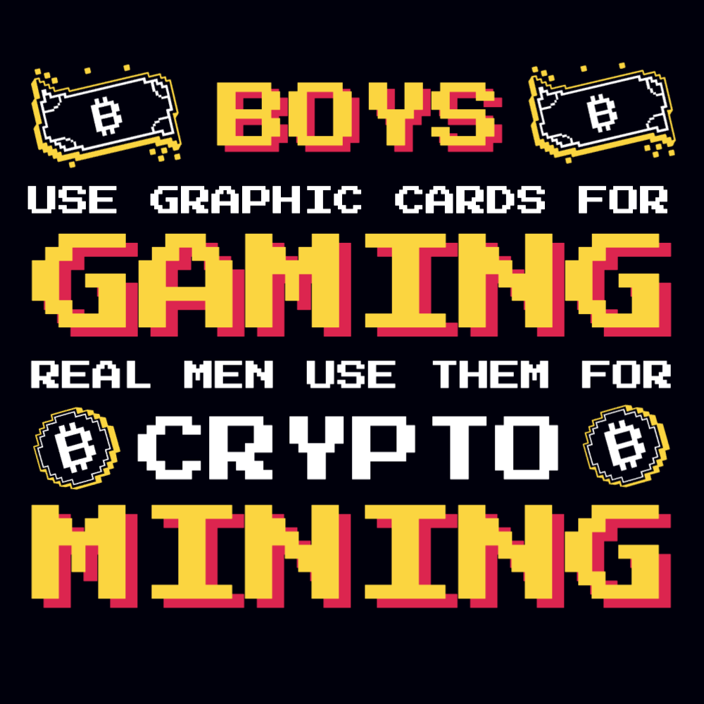 Crypto mining pixel editable t-shirt template | T-Shirt Maker