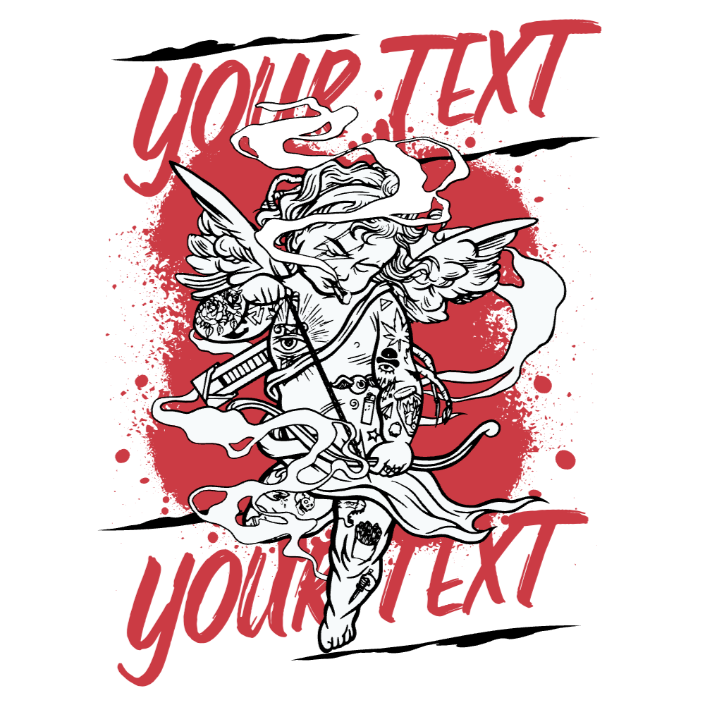 Cupid bloody editable t-shirt template