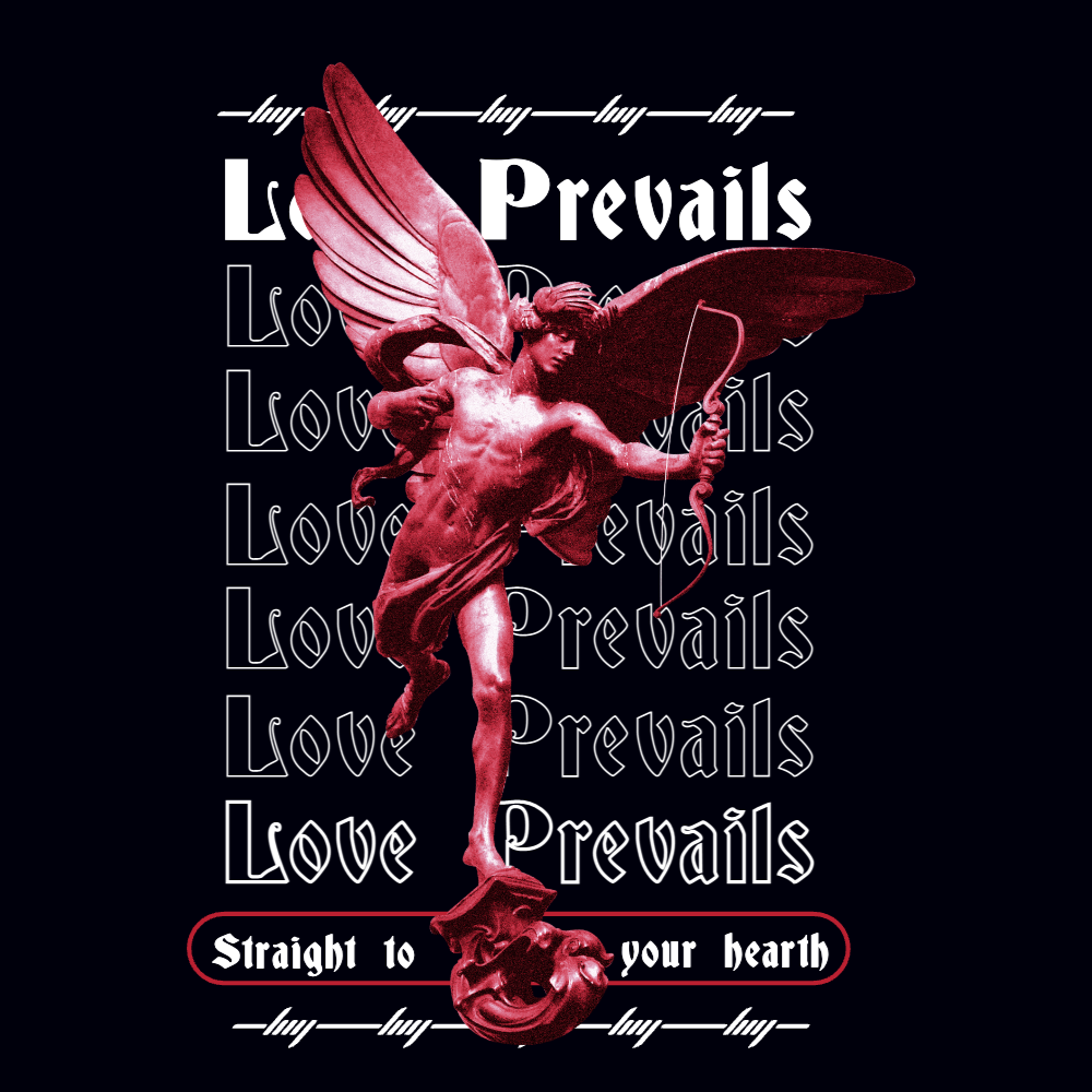 Cupid statue editable t-shirt template