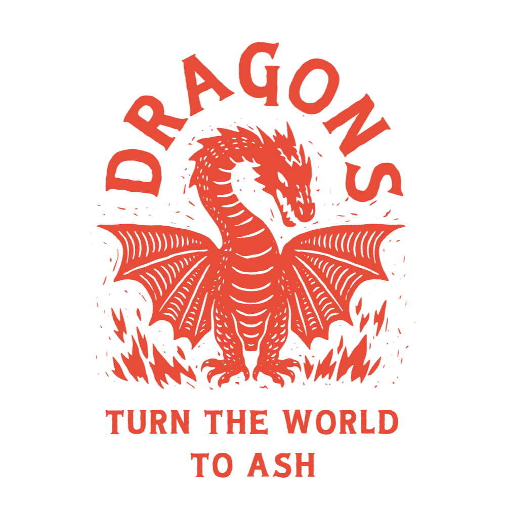 Cut out dragon editable t-shirt template