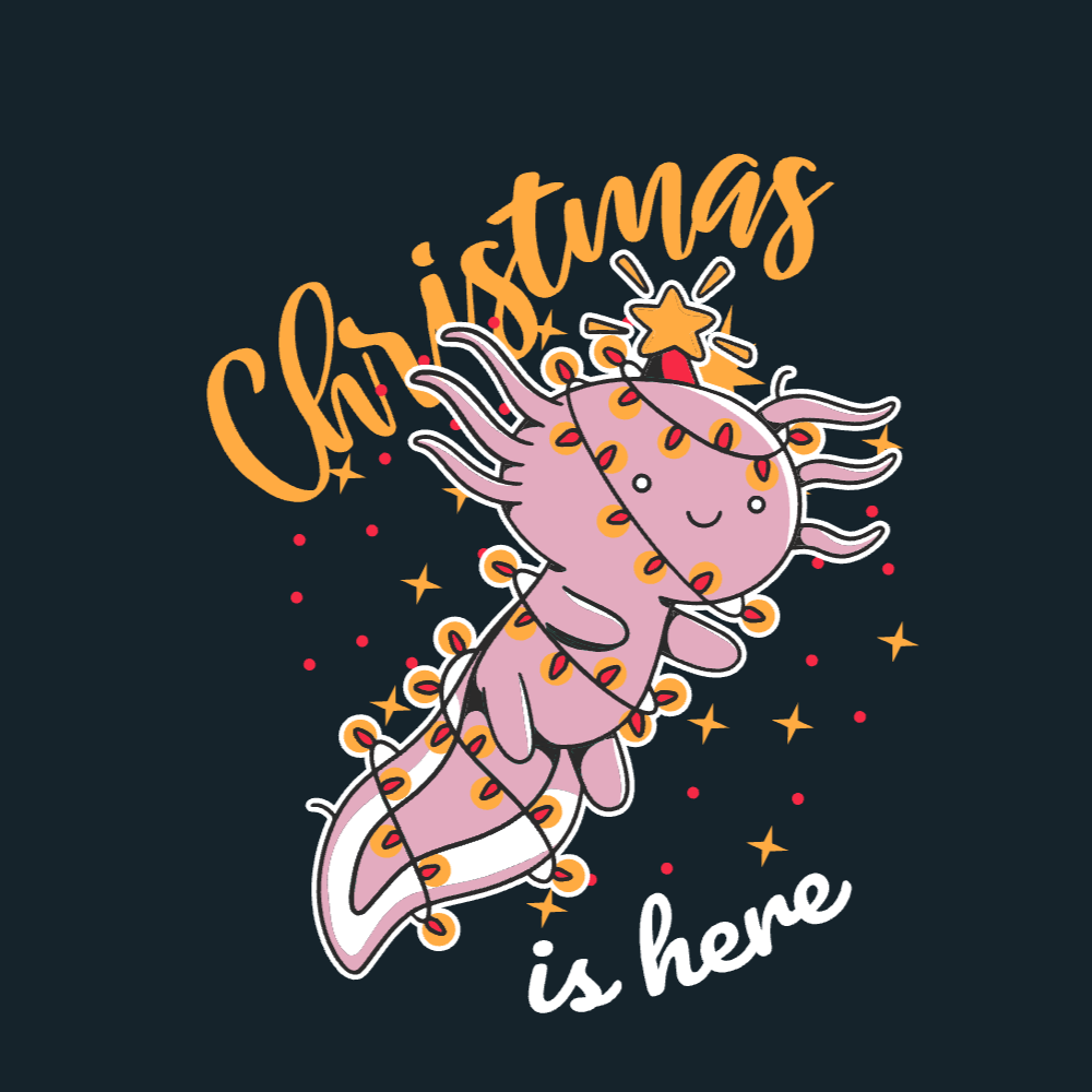 Cute christmas axolotl editable t-shirt template | Create Online