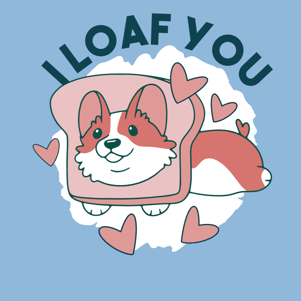 Cute corgi dog loaf editable t-shirt template | Create Merch Online
