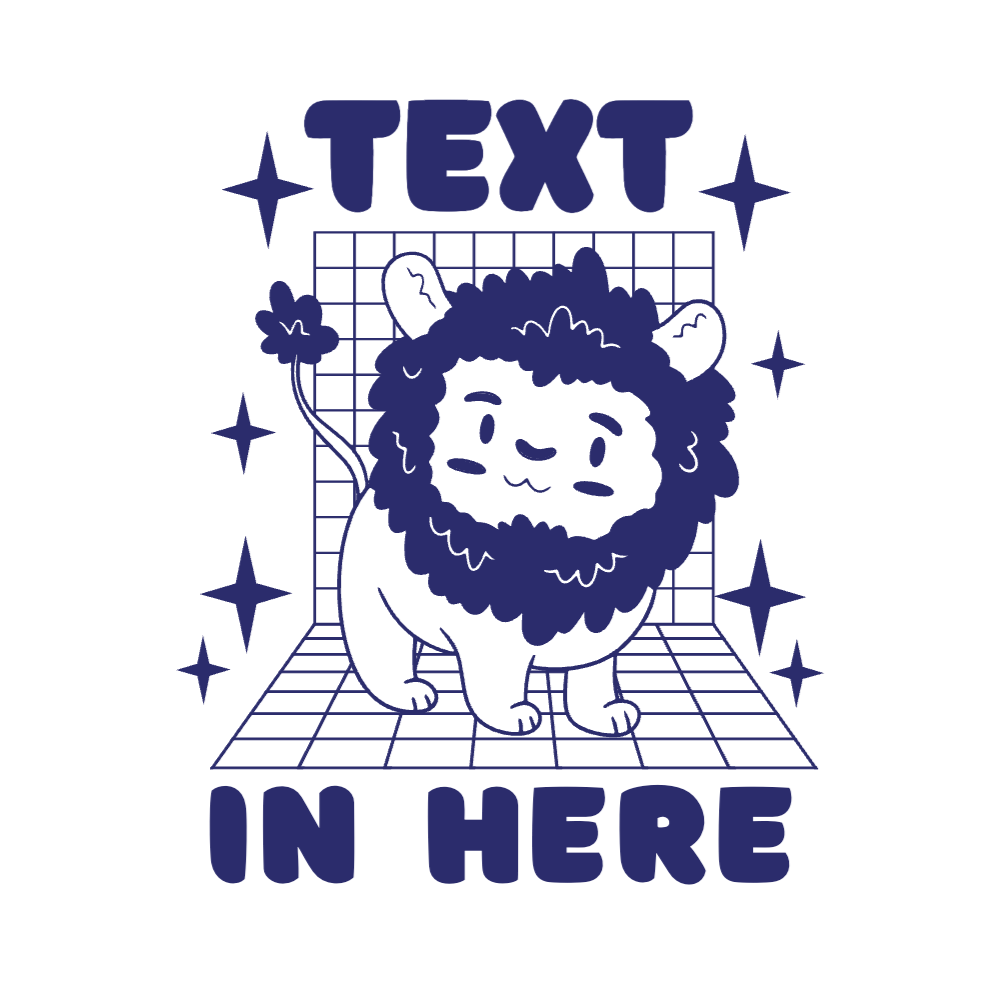 Cute fluffy lion editable t-shirt template | T-Shirt Maker