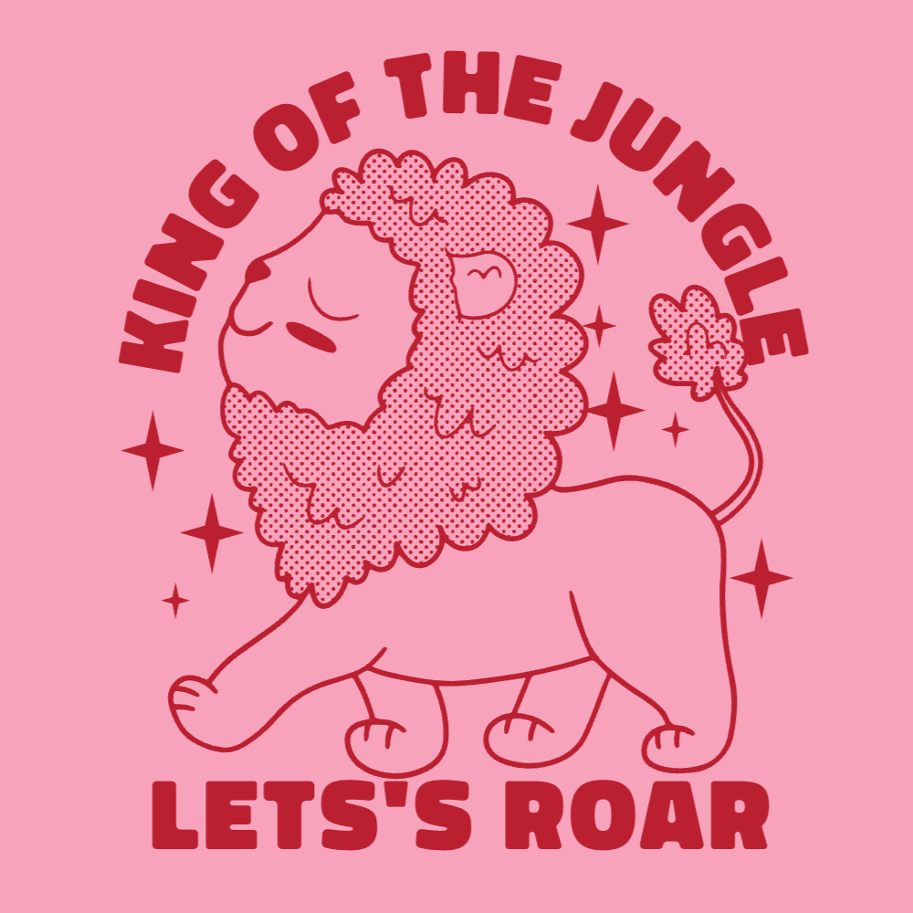 Cute lion and sparkles editable t-shirt template | Create Merch Online