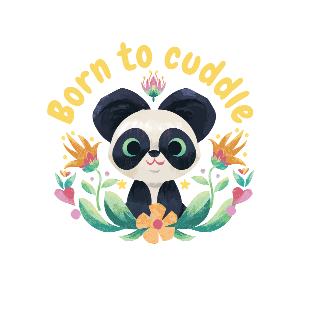 Cute panda watercolor editable t-shirt template