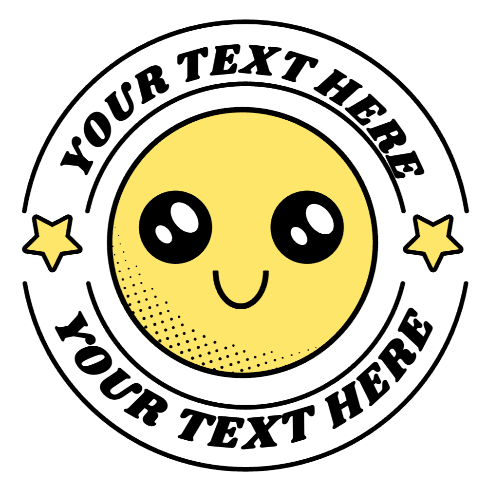 Cute smiley face badge editable t-shirt template | Create Designs