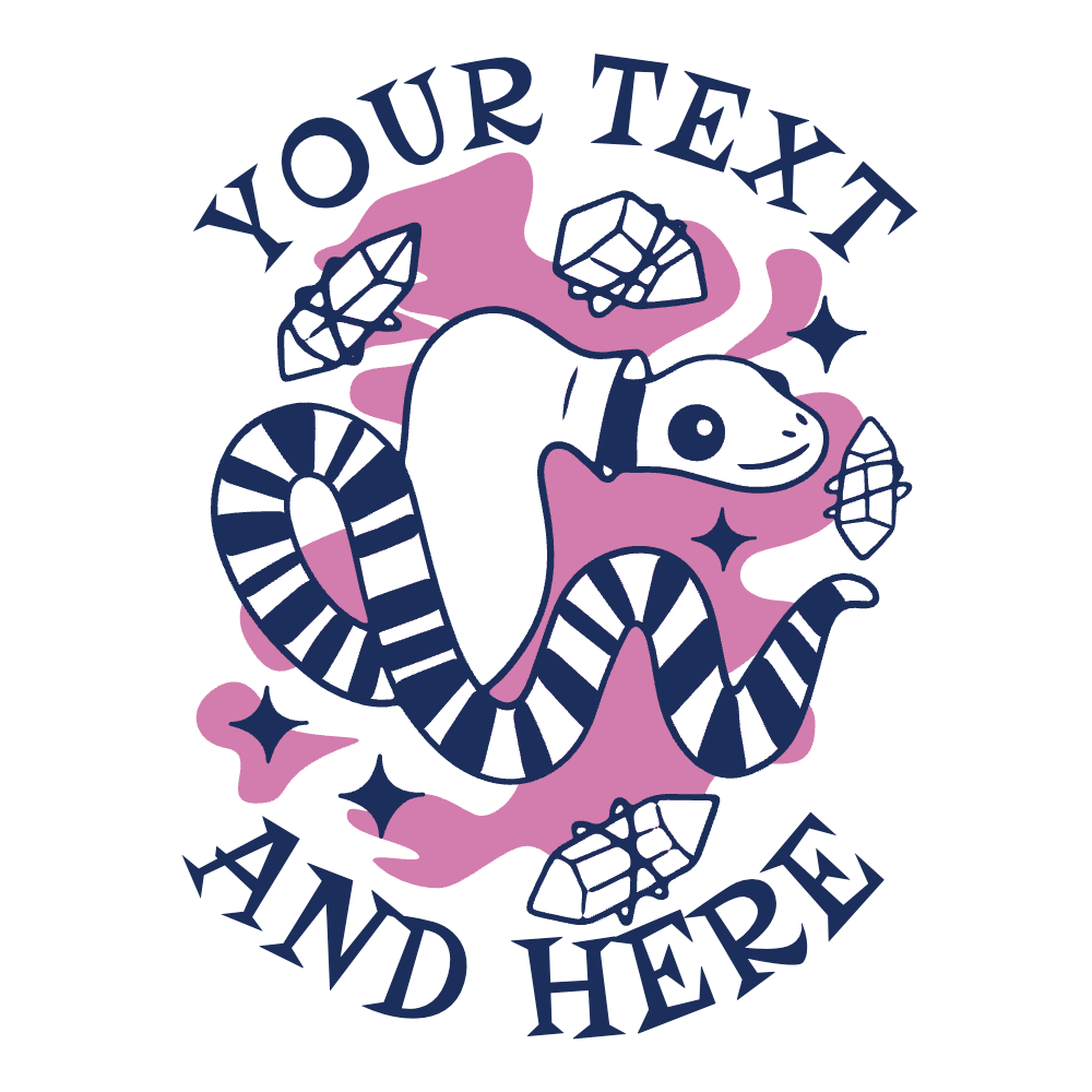 Cute snake crystals editable t-shirt template | Create Merch